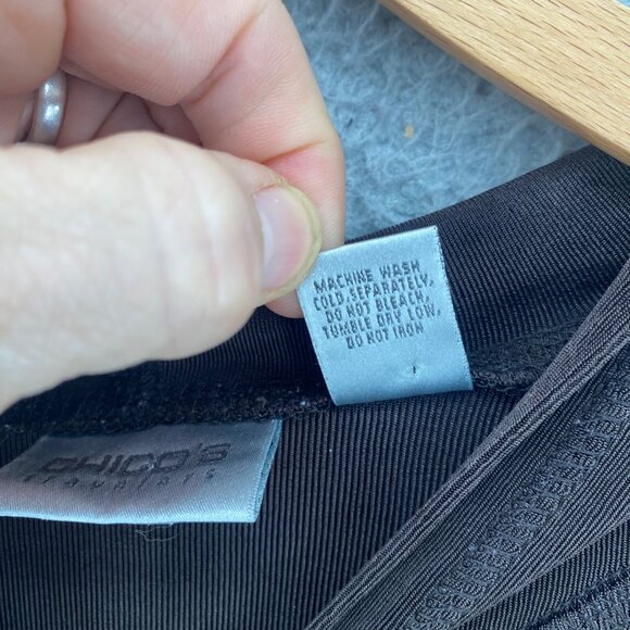 Chicos Hoodie Womens 2 US Large Brown Travelers Knit Stretch Full Zip Pockets - Picture 6 of 9